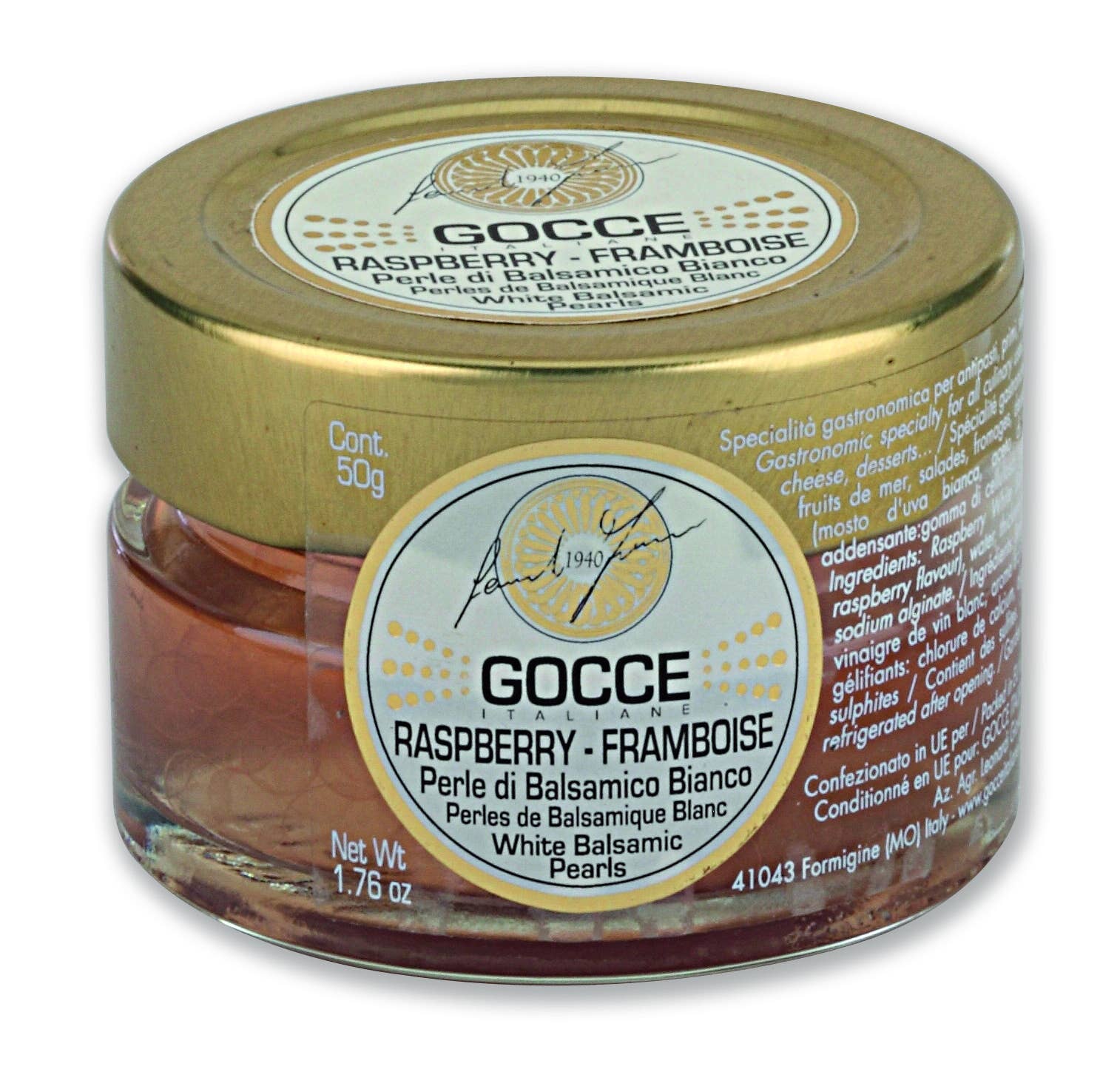 Zia Pia - Wholesale Vinegar - Raspberry Balsamic Pearls by Acetaia Leonardi