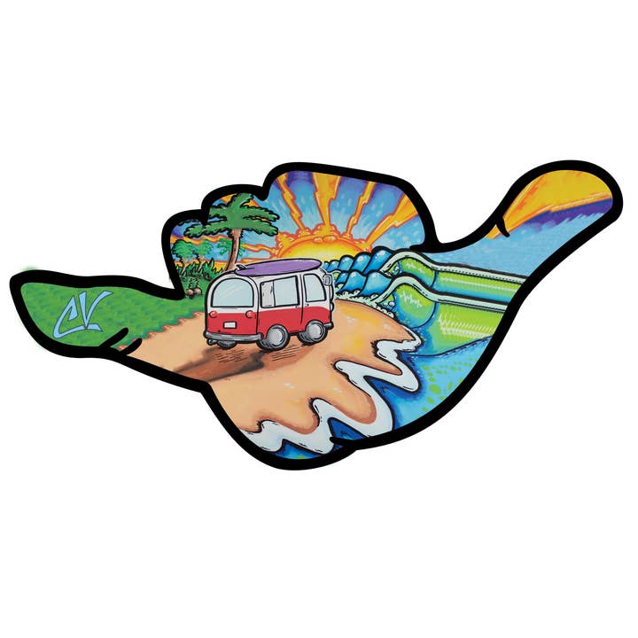 Hippie Van 3D Sticker for wholesale by Cha Vibes