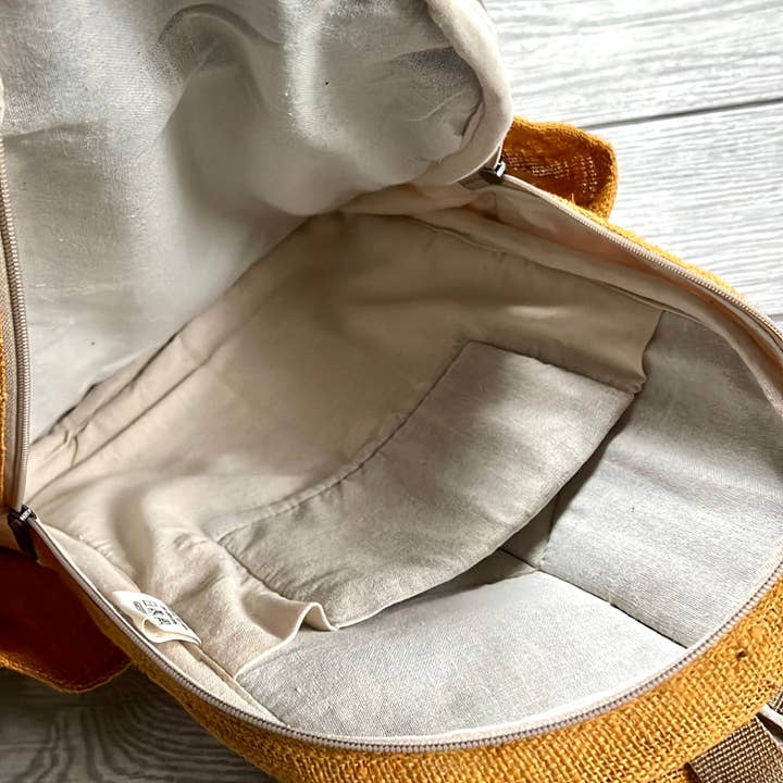 PuzzleStack - Venta al por mayor Mochila - Mujer - Mochila Amarilla Kumari de Cáñamo Puro