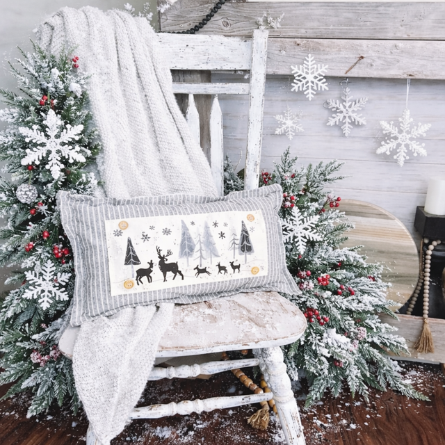 PillowPanels - Wholesale Throw/Decorative Pillow - CHARCOAL/CREAM STRIPES:  PILLOW ONLY (with insert) 10