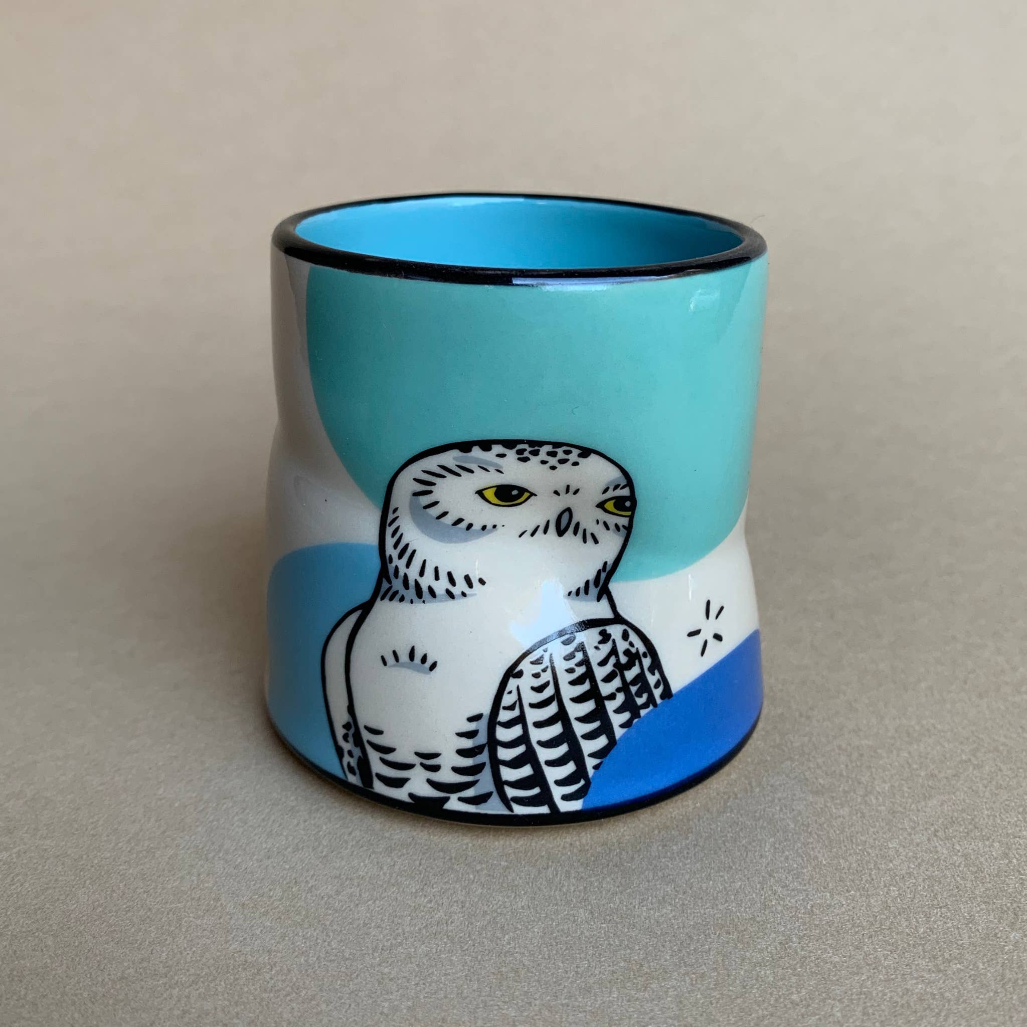 The Bowl Maker - Wholesale Drinking Glass/Cup - Lucky Snowy Owl Cup - Medium