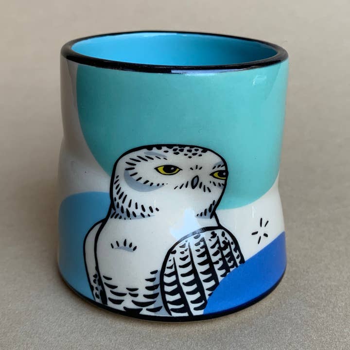 The Bowl Maker - Wholesale Drinking Glass/Cup - Lucky Snowy Owl Cup - Medium0