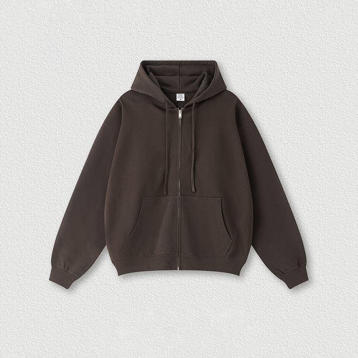 Sodalemon – wholesale Hoodie - Unisex – Överdimensionerad Terry Fleece Zip Hoodie Mysig Unisex Loungejacka4