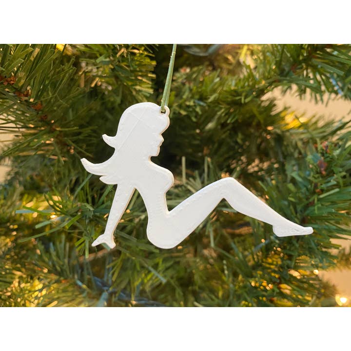 Ornamento a forma di albero con paraspruzzi per bambina, acrilico (bianco) per la vendita all'ingrosso da parte di Economy Ornament