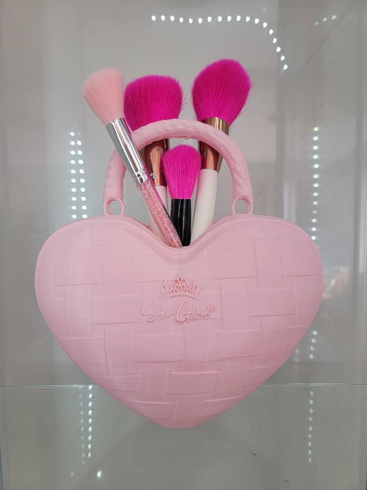 Blush Heart Vævet Børsteholder - Glamourøst Toiletbordstilbehør for engroshandel hos JDCOLFASHION LLC