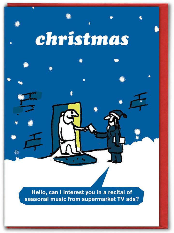 Carte de Noël drôle en solde - Récital par Modern Toss pour la vente par Brainbox Candy