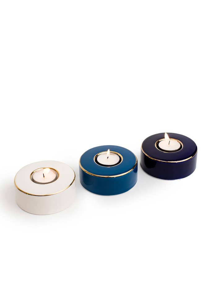 Minimalist Ceramic Tea Light Candle Holders for wholesale by Flair Interiors
