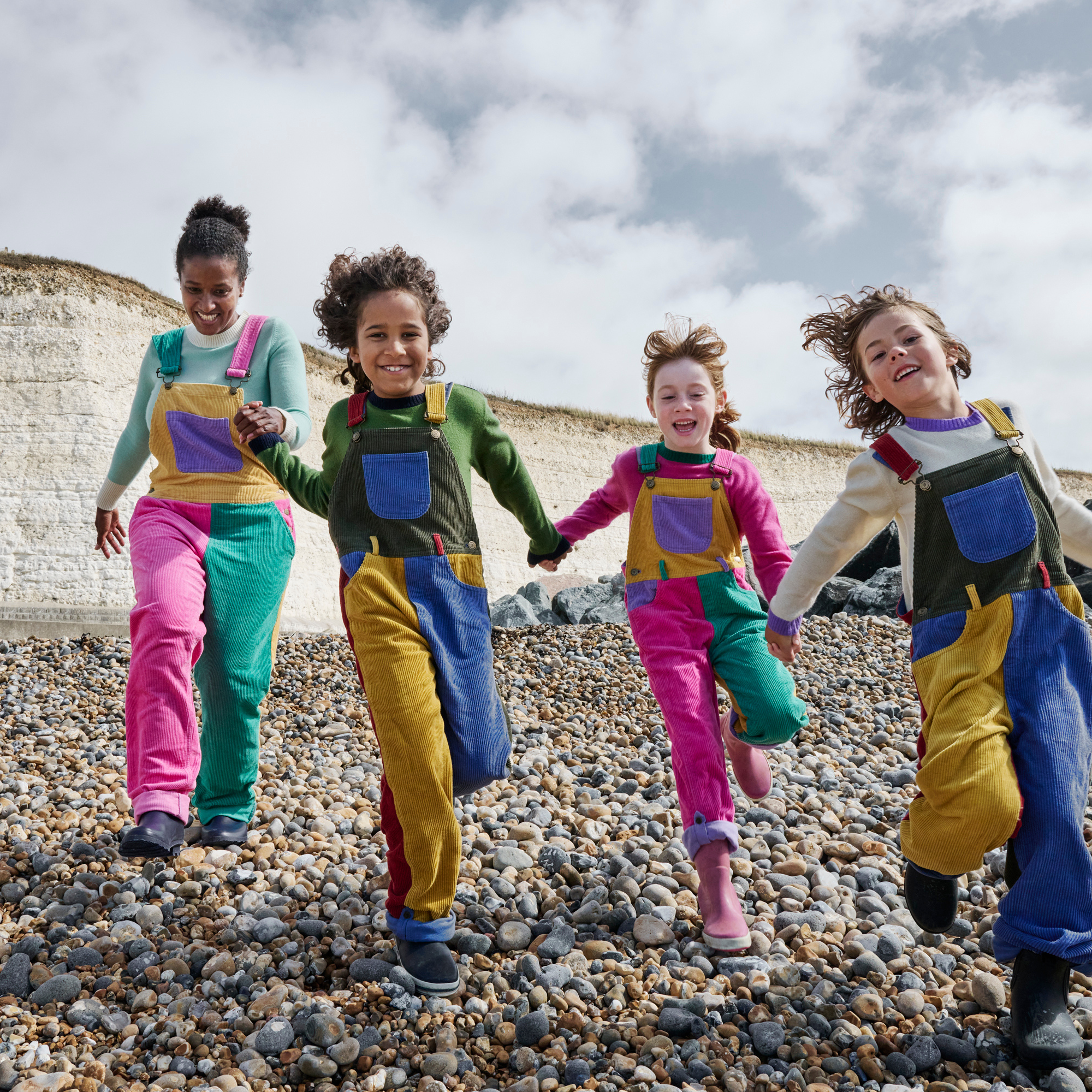 Dotty Dungarees – wholesale Overalls – Women's – Adult Bright Patchwork Corduroy Dungarees4