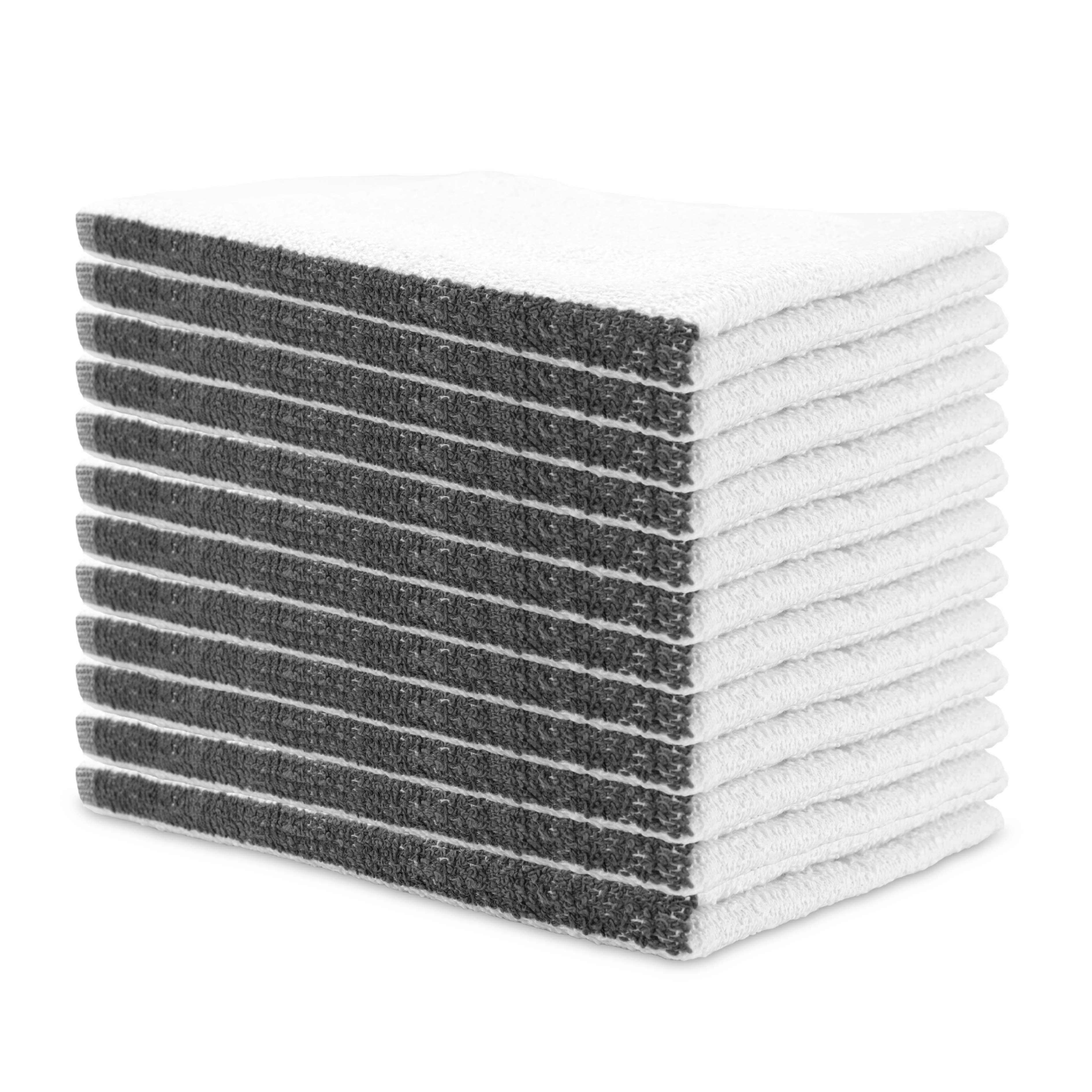Arkwright Home - Wholesale Dishcloth - 12 Pack of Striped Bar Mop Towels - 16 x 19 Kitchen Cleaning15