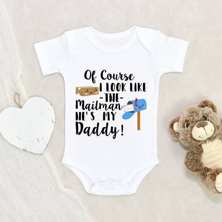 Funny Mailman Onesie - Of Course I Look Like The Mailman Onesie - Cute Father's Day Onesie - Funny Daddy Onesie for wholesale by NewBabyWishes