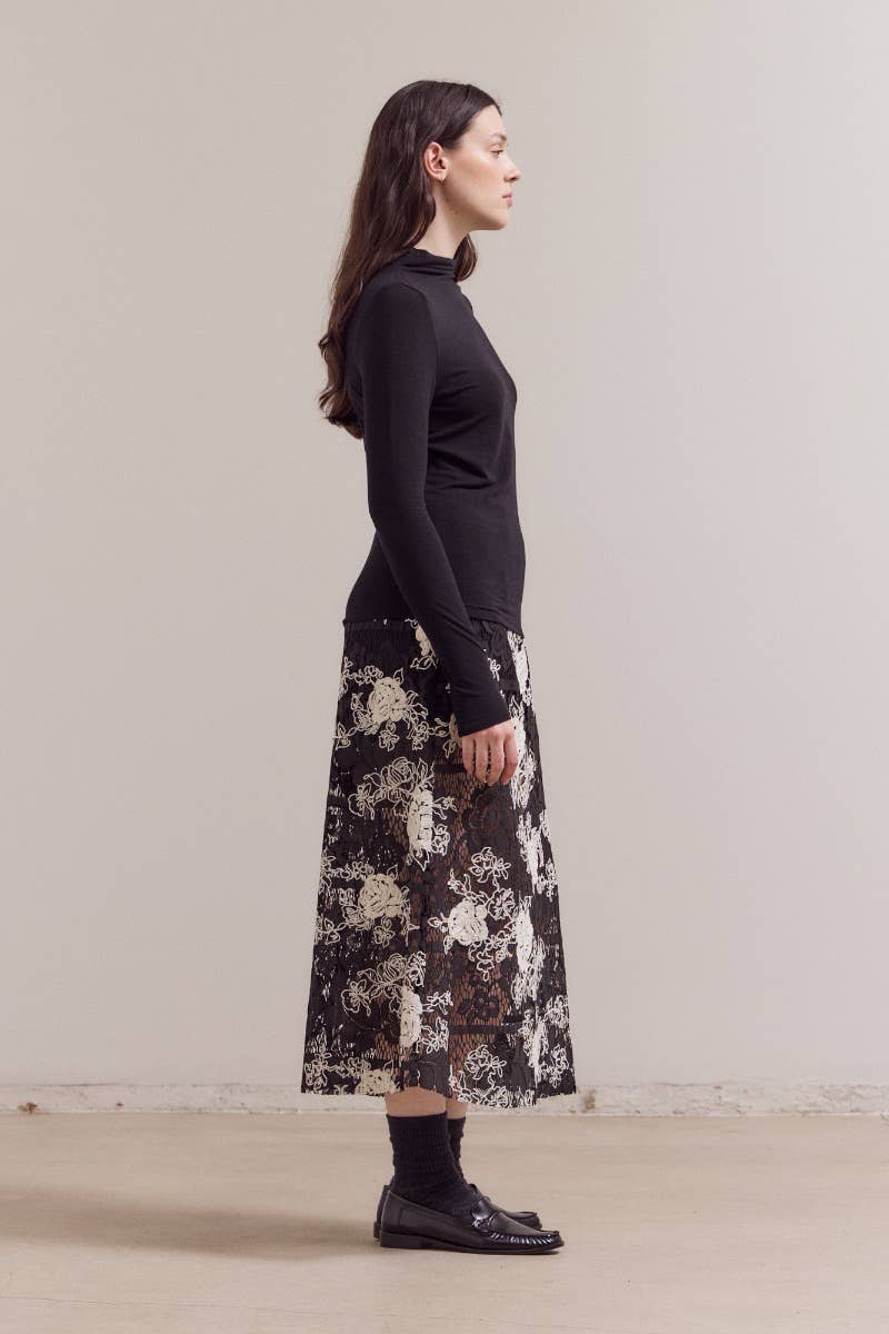 Grade & Gather - Vente Haut en maille – femme - 42036 - HAUT EN JERSEY AJUSTÉ À COL MONTANT4