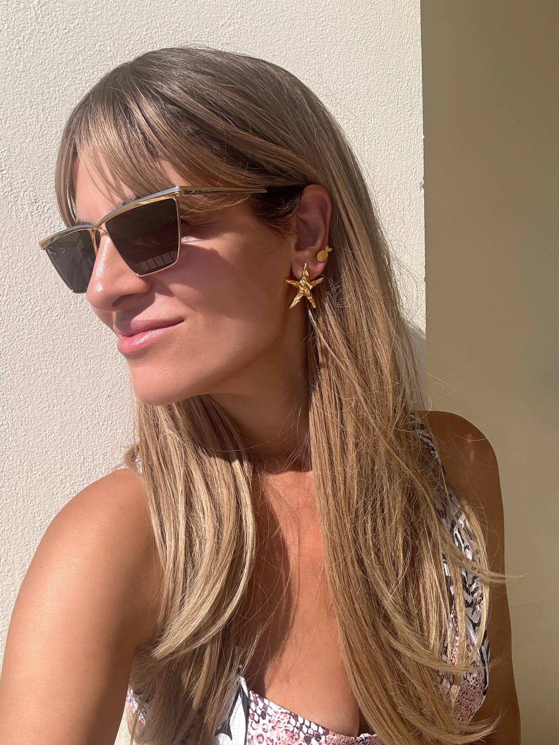 Christina Christi - Wholesale Dangle Earrings - Gold Beach Earrings, Starfish Earrings, Gold Earrings, Summe4