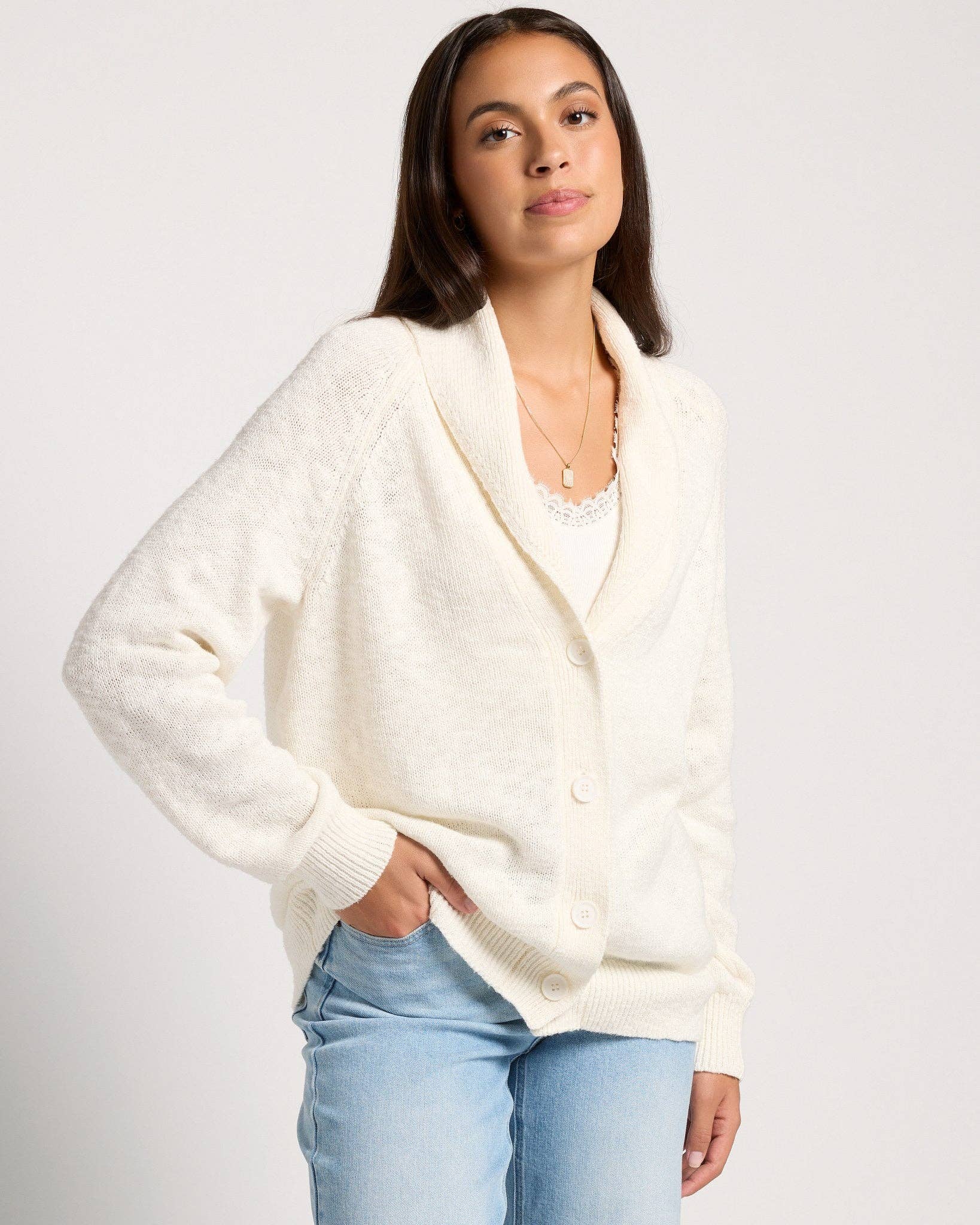 Seventy Eight and Sunny (SEAS) - Wholesale Cardigan - Women's - Aura Shawl Collar Cardigan4