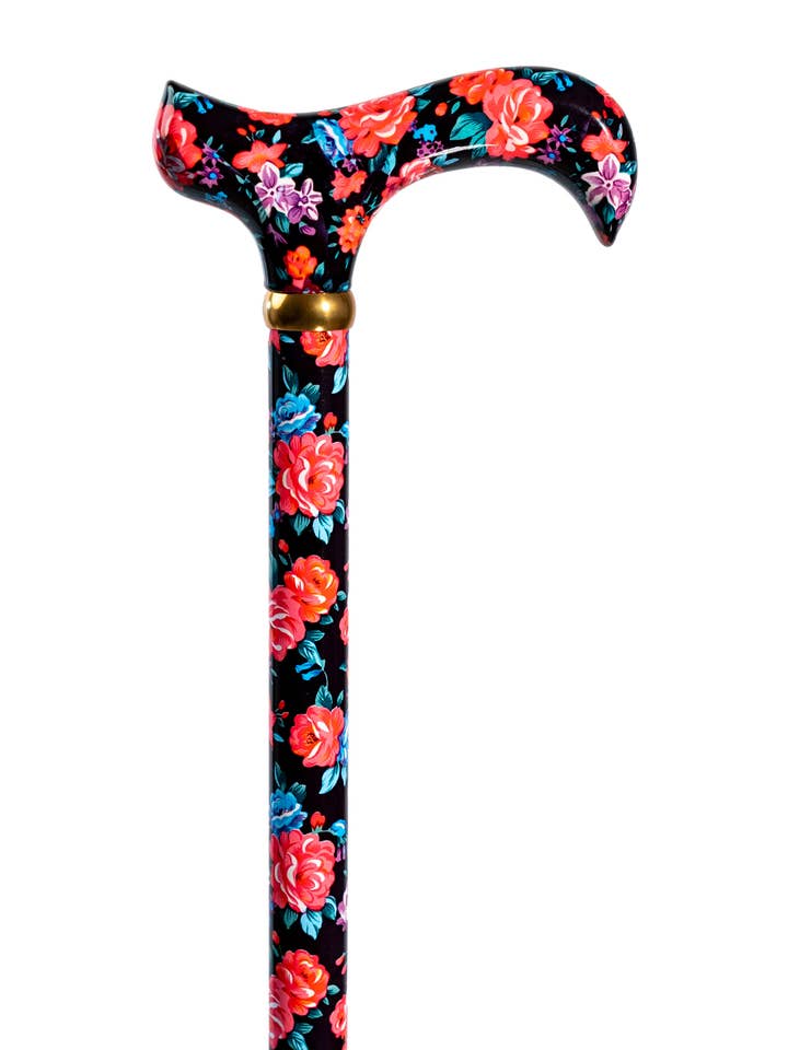 Midnight Flowers Designer verstelbare wandelstok voor wholesale door WC Walking Canes