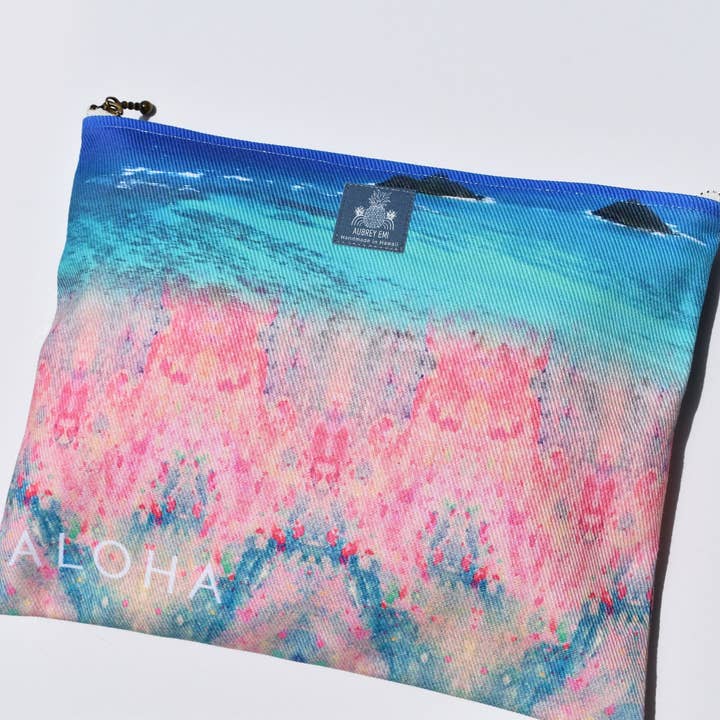 Mokulua Islands Medium or Large Pouch for wholesale by Aubrey Emi Designs