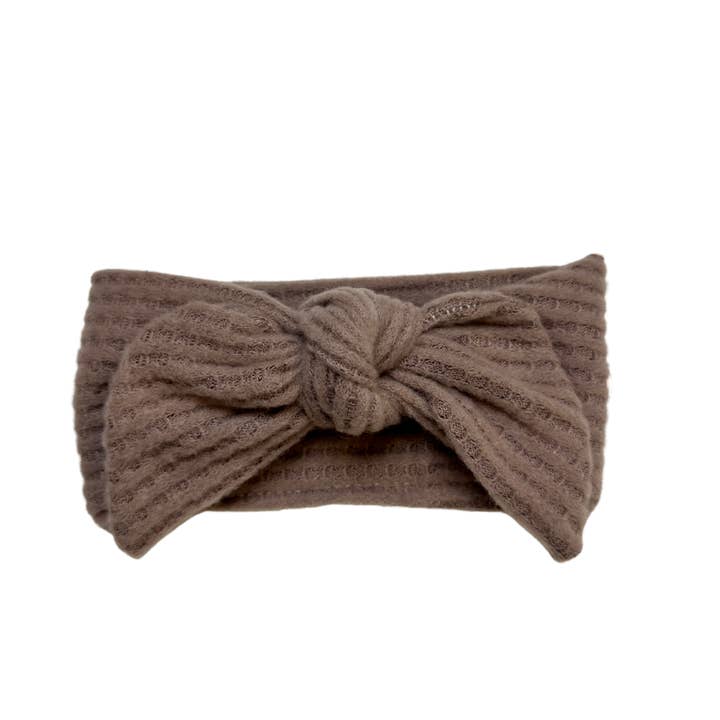 Baby Tie On Headband - Sweater Soft Mocha for wholesale by Junque Food Headband Hair Accessories