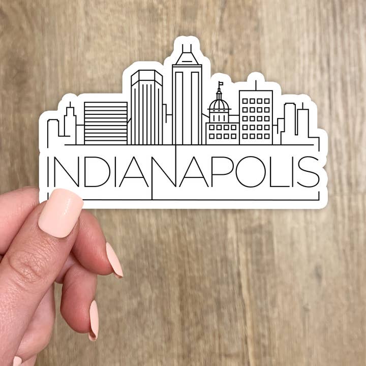 Indianapolis Skyline Sticker (20 Color Options) for wholesale by The State Stickers