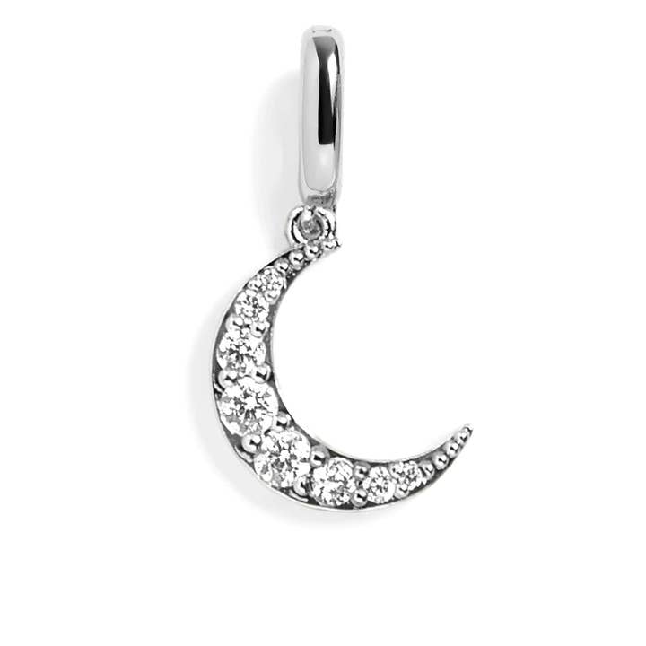 Pavé Crescent Moon Charm for wholesale by Wear Felicity