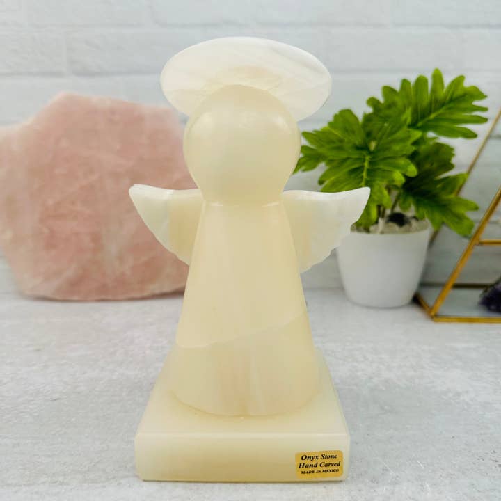 Rock Paradise – Engroshandel Natlys – Krystal mexicansk onyx englelampe - udskåret sten natlys1