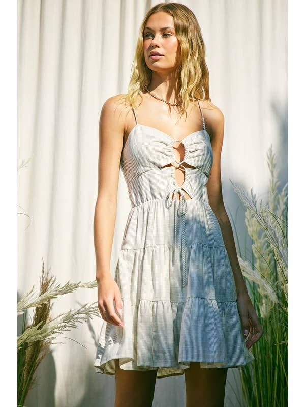 ILLA ILLA - Vente Robe – femme - Robe rayée en lin9