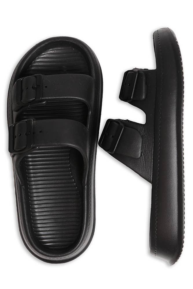 Hana - Wholesale Slides - Women's - Solid Comfy Double Strap Slide Slipper16