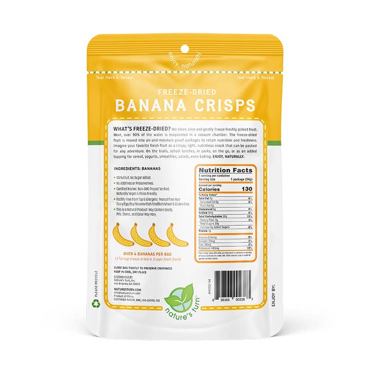Nature's Turn - Wholesale Dried/Dehydrated Fruit - Freeze-Dried Banana Crisps2
