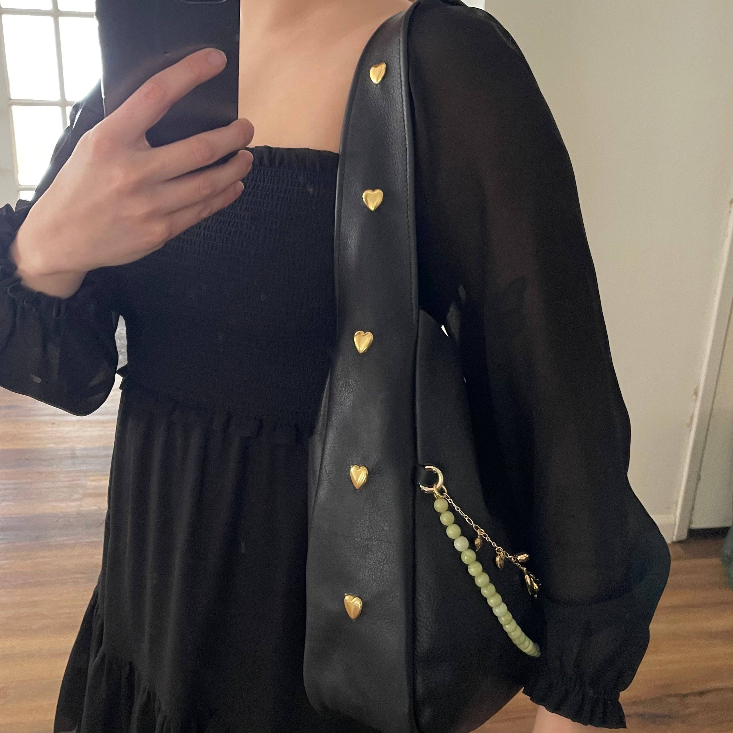 The Sage Vintage - Wholesale Tote Bag - Women's - Black Hearts Tote (1/1)1