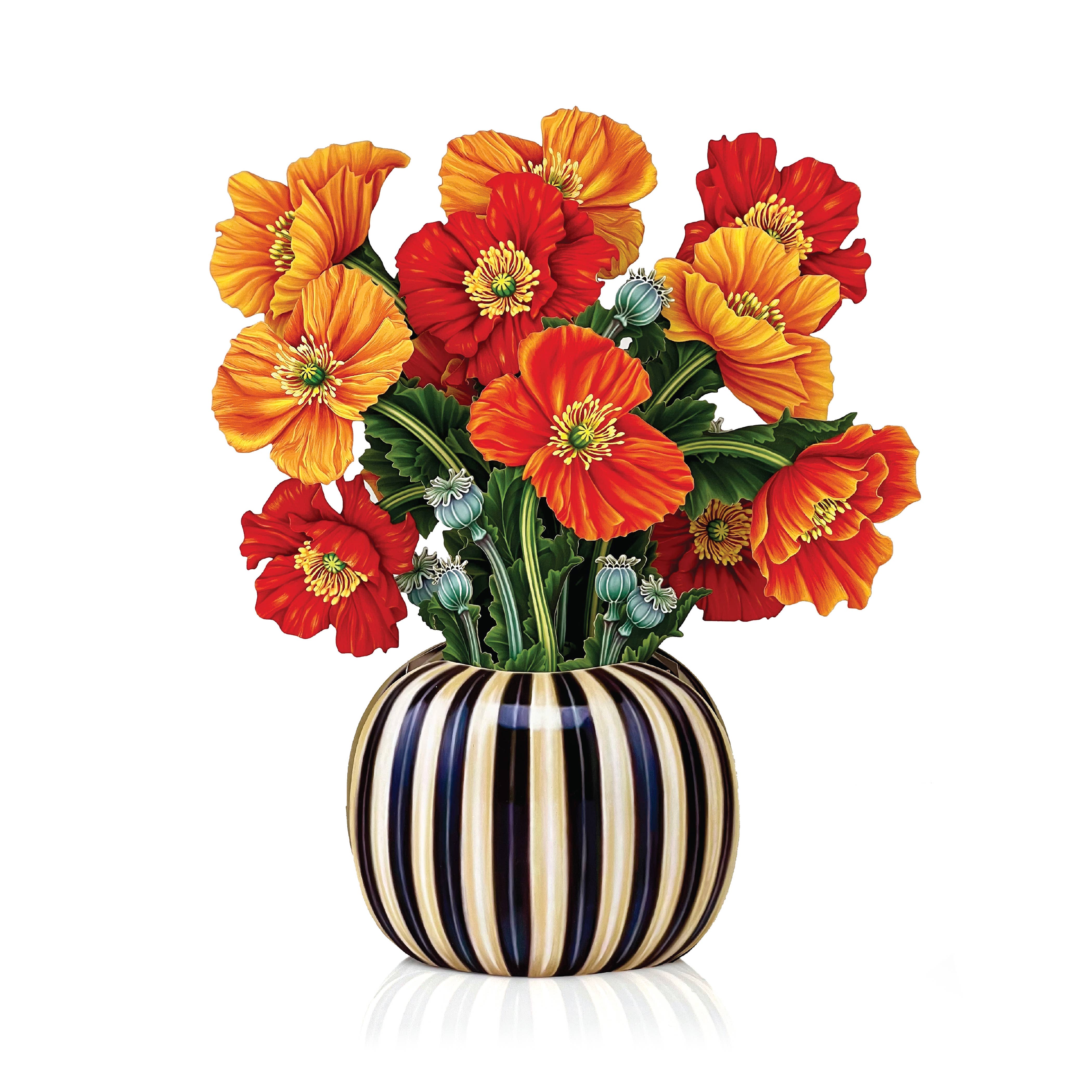 FreshCut Paper LLC - Wholesale Everyday Greeting Card - Mini French Poppies (10 Pop-up Greeting Cards)7