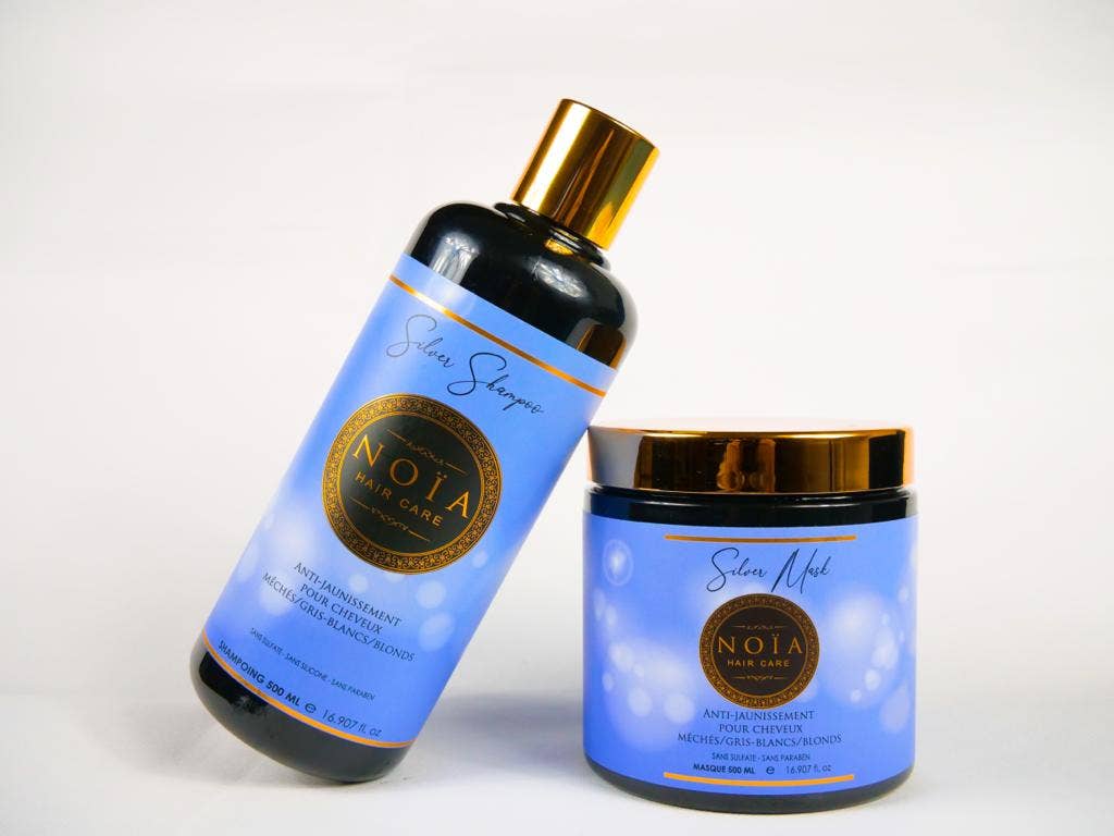 Noïa hair  sarina26 - Vente Ensemble de soins pour cheveux - Duo Shampoing+Masque Silver Anti-jaunissement2