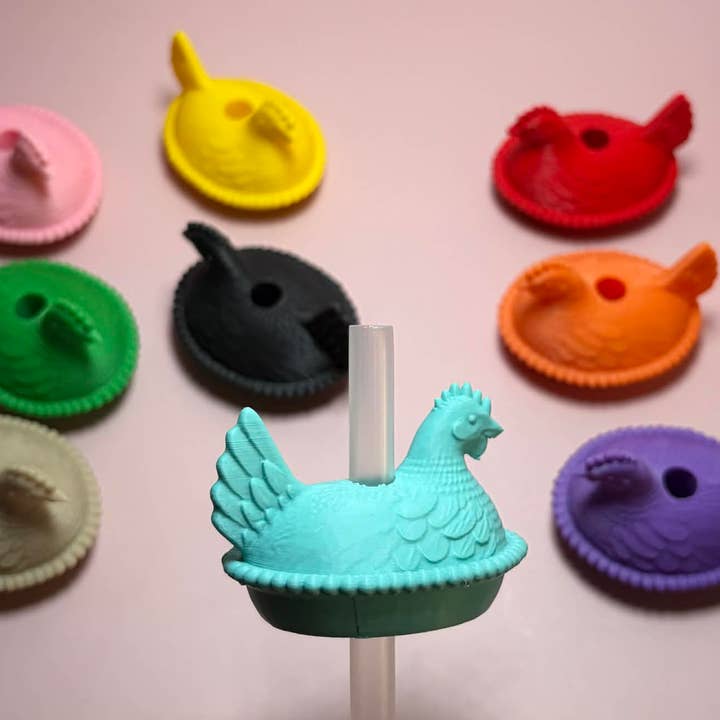 Hen on a nest straw topper for wholesale by It's Transfer Time