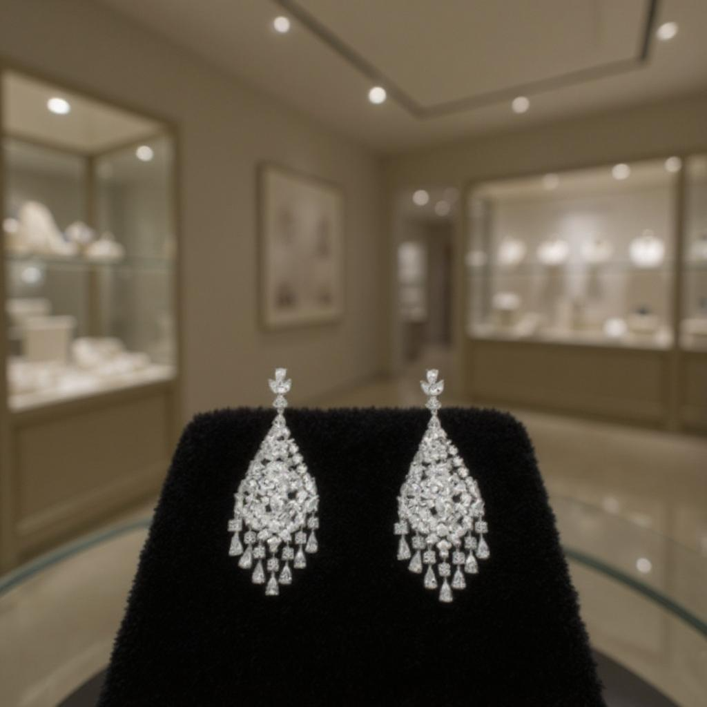 Athena Bridal Jewellery – wholesale Hängande örhängen – CZ KOLLEKTION - VINTAGE KASKAD ÖRHÄNGEN - CZER804 SILVER4