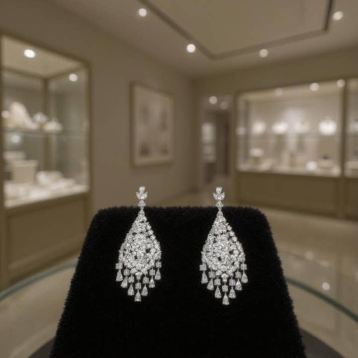 Athena Bridal Jewellery – Großhandel Ohrhänger – CZ-KOLLEKTION — VINTAGE-OHRRINGE MIT KASKADENMOTIV — CZER804-SILBER4