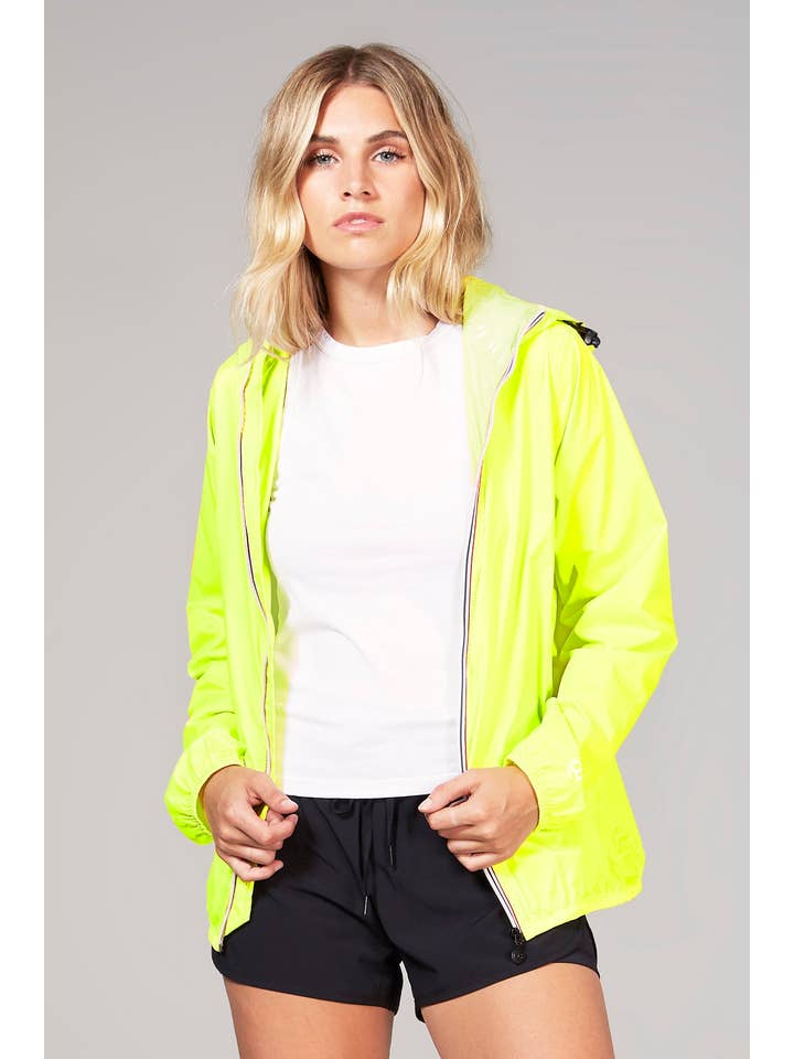 gul Gul fluo full zip packbar regnjacka och vindjacka för wholesale på Faire