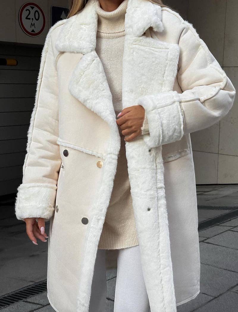 safistyle - Wholesale Fur/Faux Fur Coat - Women's - Shearling-Lined Oversized Coat
