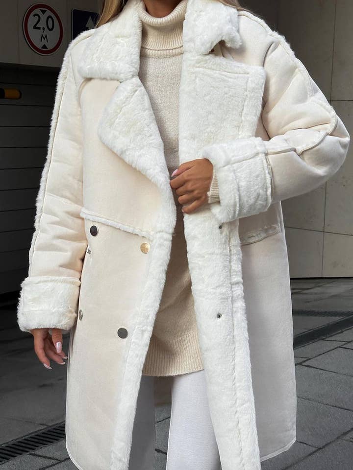 Manteau surdimensionné doublé en peau de mouton pour la vente par safistyle