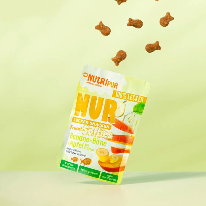 NutriPur - Wholesale Fruit Snacks - Only fruit Softies banana + pear + apple 35g3