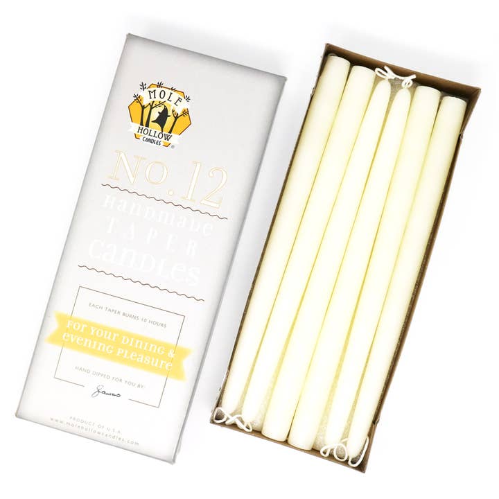 Mole Hollow Candles - Wholesale Tapered Candle/Candlestick - 12" Taper Candles - Choose from 39 colors!