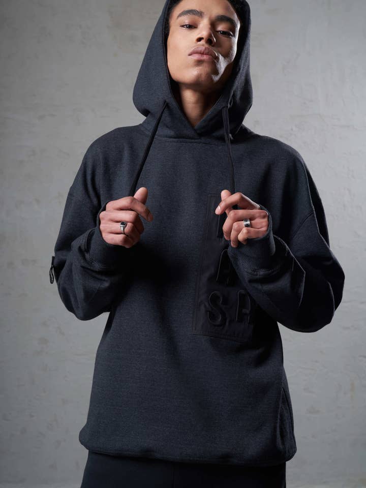 Felpa con cappuccio Isatum - Charcoal per la vendita all'ingrosso da parte di NASAQU