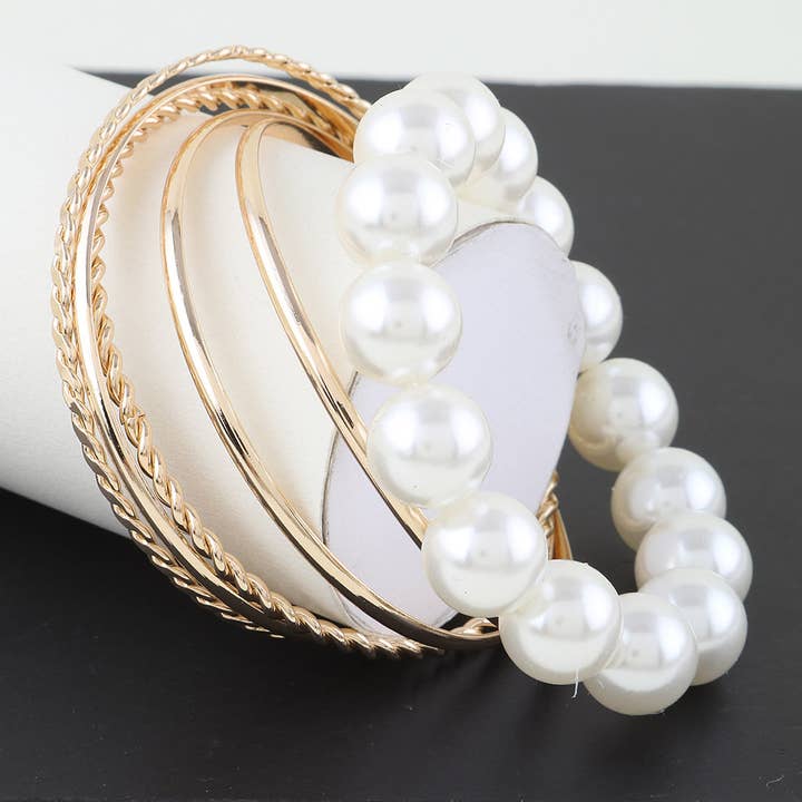 Multi Pearl N Twist Armband voor wholesale door 3AM BY H&D ACCESSORIES