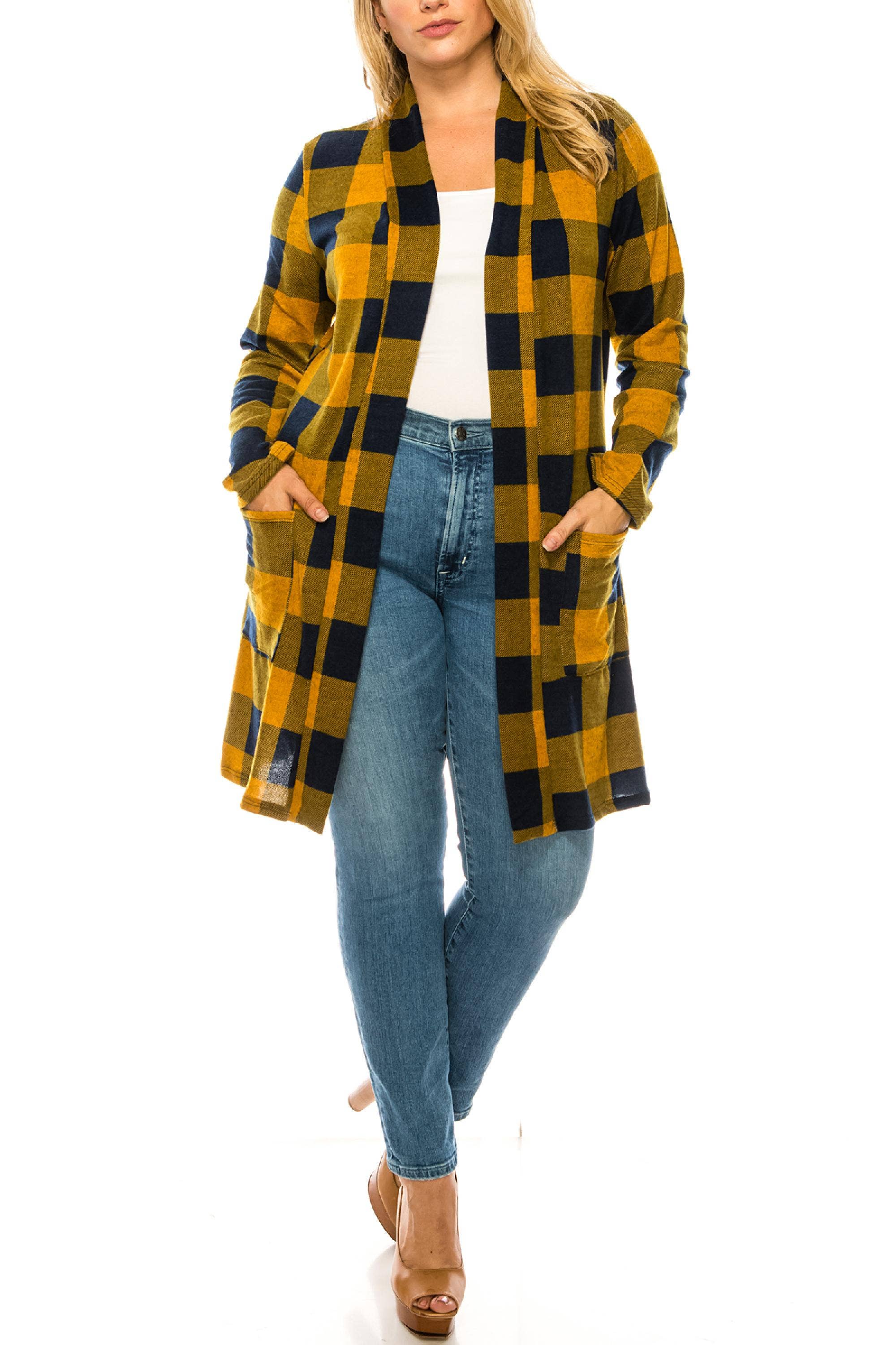 MOA COLLECTION - Wholesale Cardigan - Women's - Women's Casual Plus Size Loose Fit Midi Cardigan8