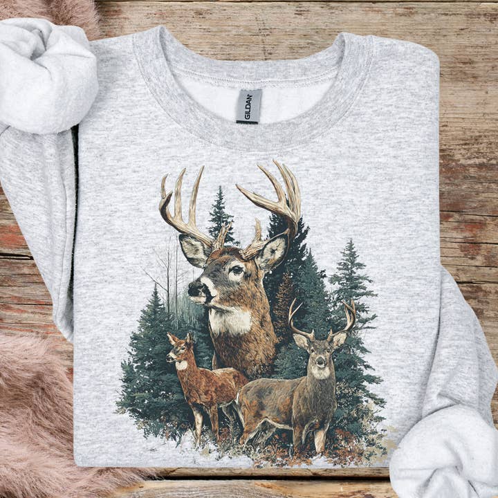 Vintage deer Sweatshirt for wholesale by StricklandDesignCo
