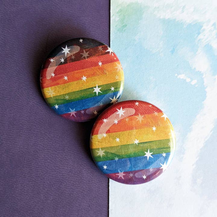 Schlady - Wholesale Lapel Pin/Button - Starry Rainbow Pride Flag - Button Pin1