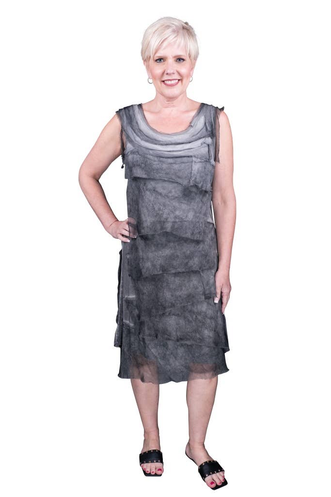 TINA Stephens Italy/Tees By Tina - Wholesale Dress - Women's - Mariana Silk Ruffle Dress (DT202)14