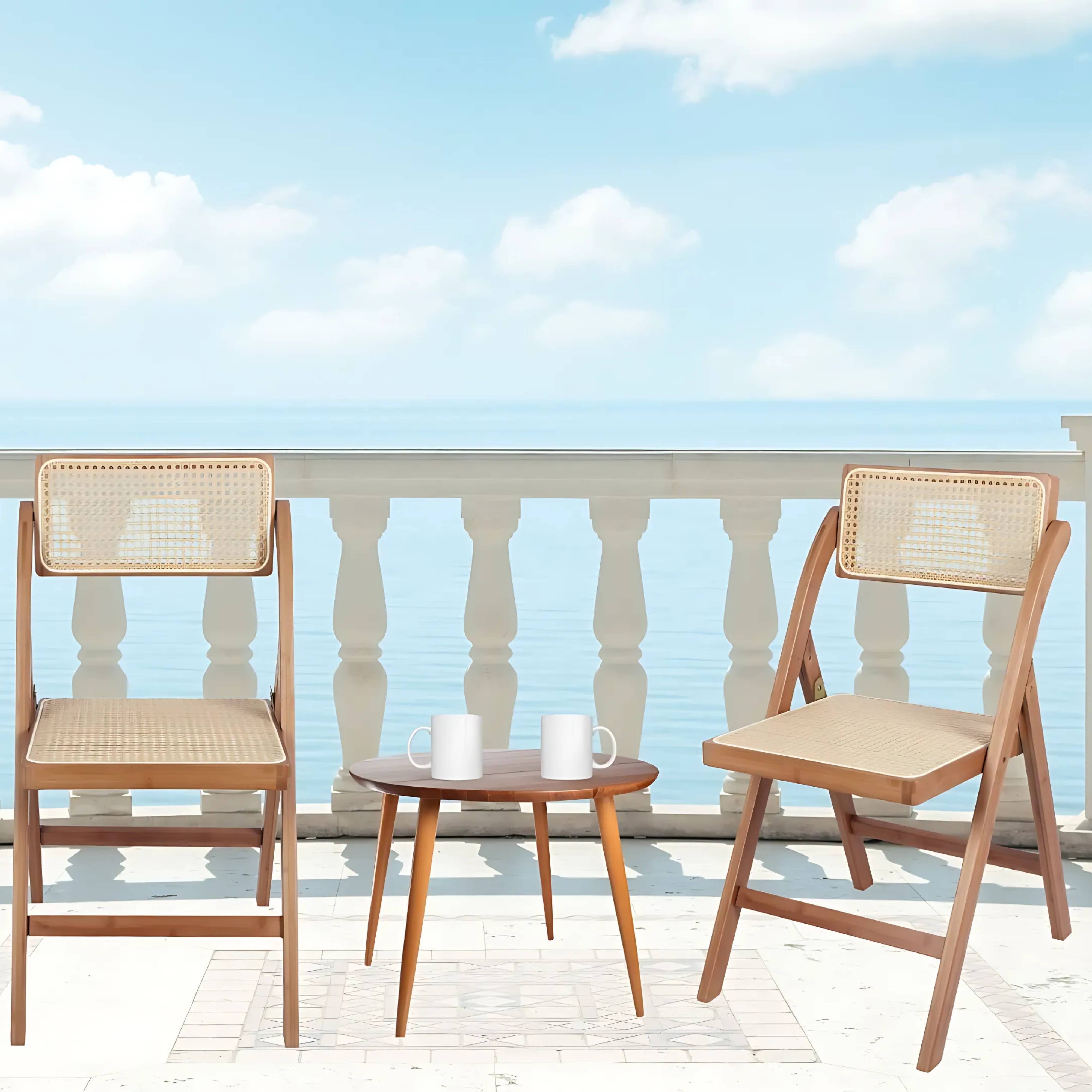 Aria Home – wholesale Folding chair – Set of 2 Tristan Bamboo Wood Folding Chair,6