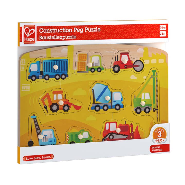 Construction Peg Puzzle for wholesale by Hape Toys