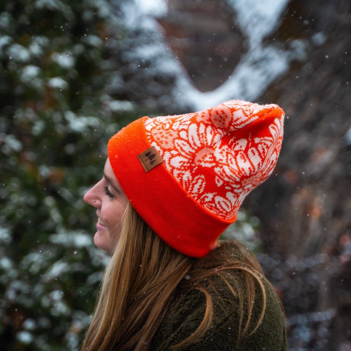 The Montana Scene – Gorro - Mulher por atacado – Gorro Daisy Dobradiço - Laranja/Azul Marinho0