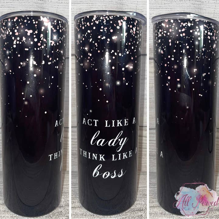 Benimm dich wie eine Dame Denke wie ein Boss Tumbler für den Großhandel von Desert Moons