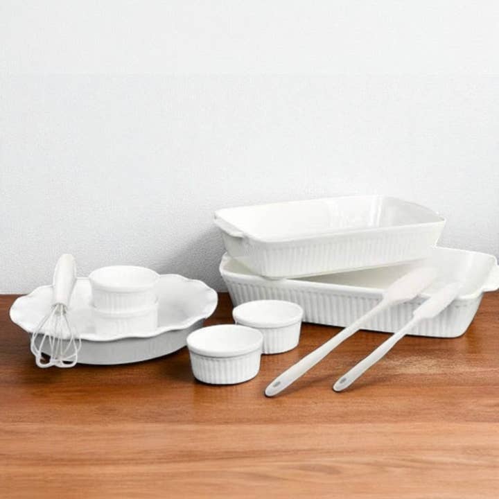 Gourmet Edge - Wholesale Baking Dish - 10-Piece Ceramic Bakeware Set – White1