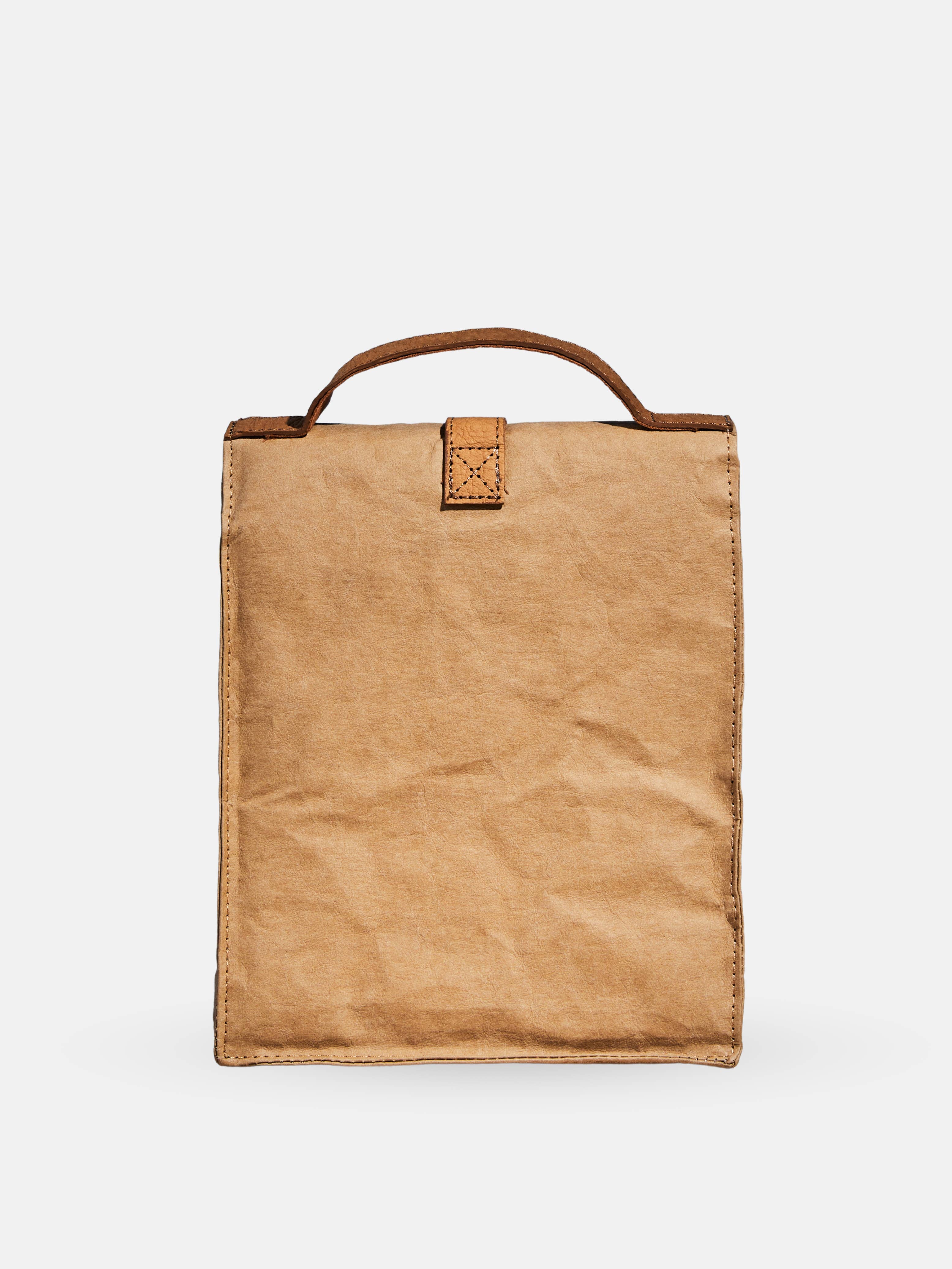 Sahara Paper Bag Lunch Cooler, Washable Vegan Leather Lunch Bag for wholesale on Faire10