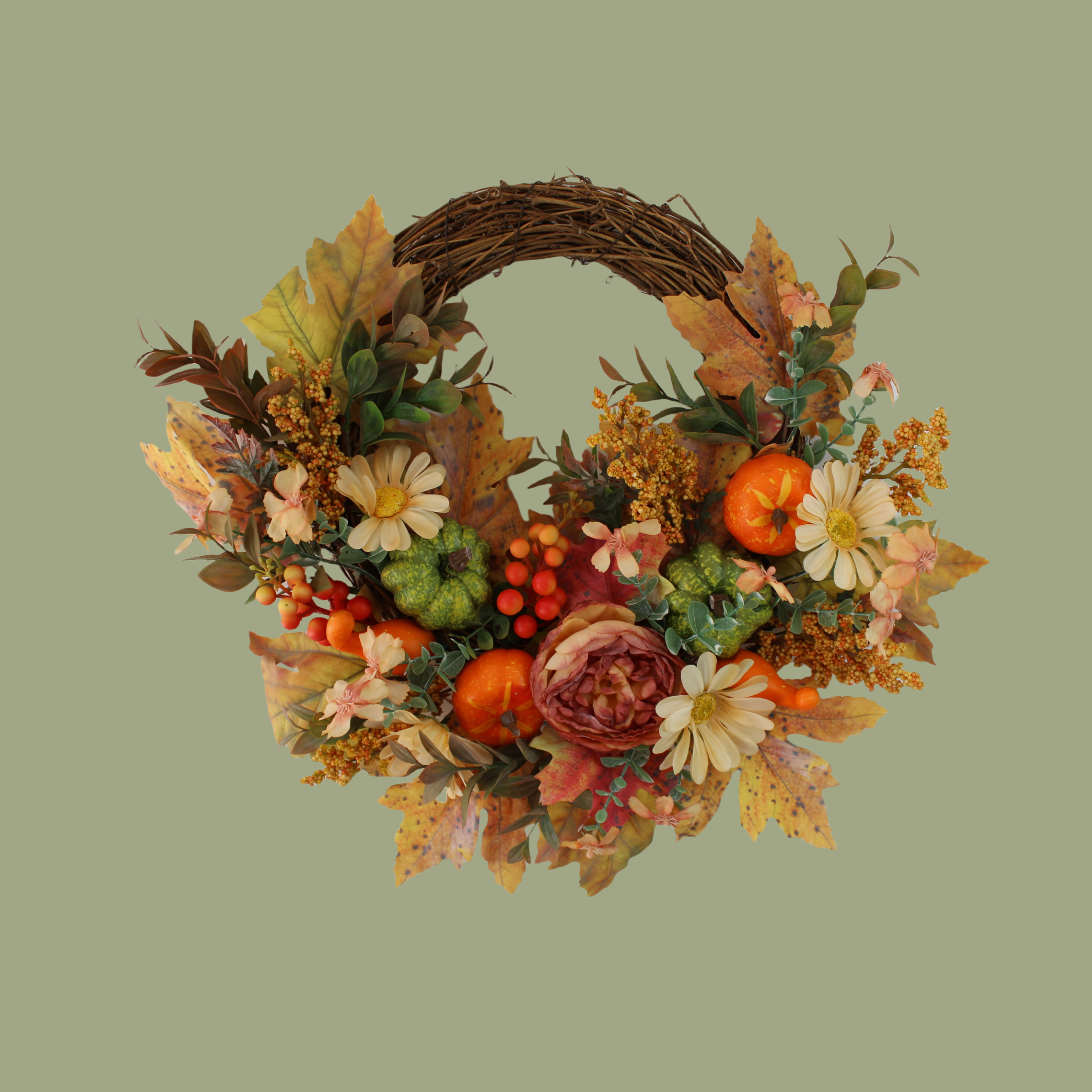 ACNITE(We cover U.S. import duties) - Wholesale Wreath - Thanksgiving day pumpkin maple wreath for autumn home decor4